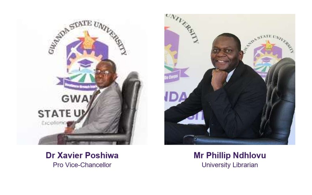 Dr Xavier Poshiwa, Pro Vice-Chancellor, and Mr Phillip Ndhlovu, University Librarian